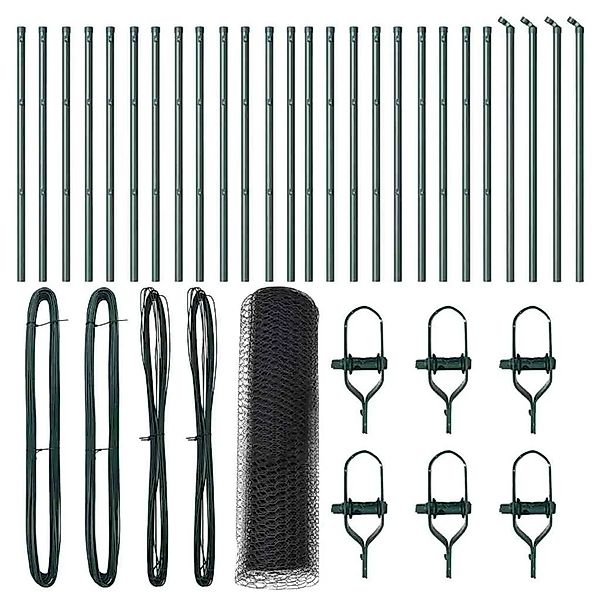 vidaXL Zaunpfosten Grau 50 x 0,8 m 25 mm Netz Stahl und PVC 3352846 günstig online kaufen