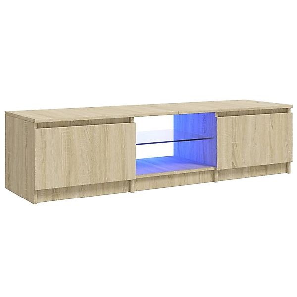 Tv-schrank Mit Led-leuchten Sonoma-eiche 140x40x35,5 Cm günstig online kaufen