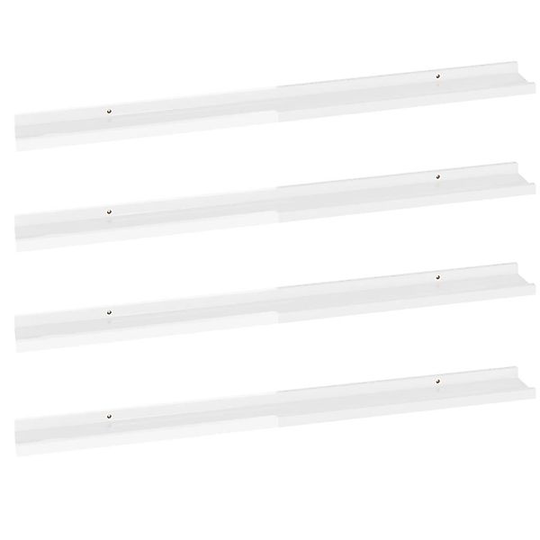 furnicato Wandregal Wandregale 4 Stk. Hochglanz-Weiß günstig online kaufen