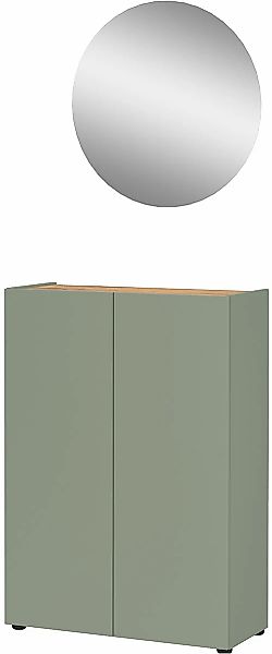 GERMANIA Garderoben-Set "Alviano" 2 Stk. tlg. mit rundem Spiegel, optional günstig online kaufen