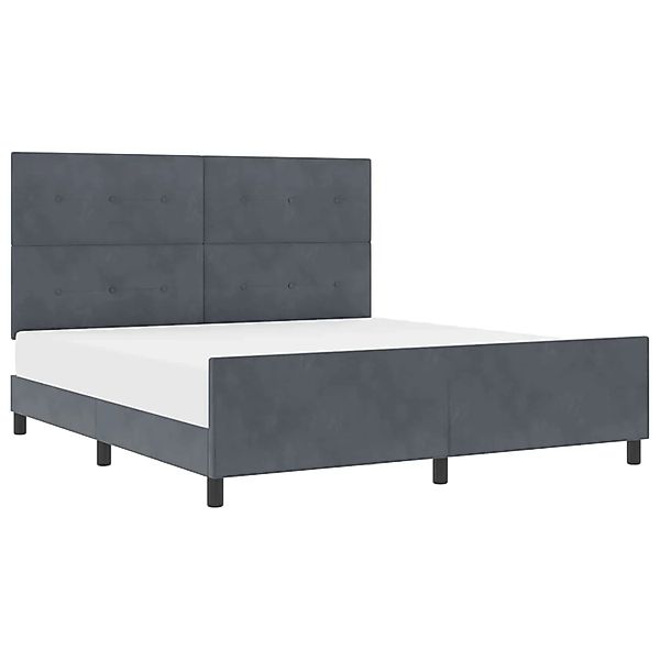 vidaXL Boxspringbett mit Kopfteil Dunkelgrau 180 x 200 cm Samt 3344958 günstig online kaufen