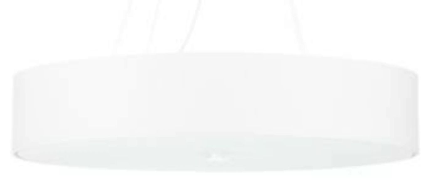 Pendelleuchte Weiß Ø 70 cm rund groß Stoff Glas ZIROLI günstig online kaufen