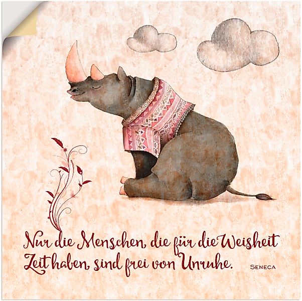 Artland Wandbild "Lebensweisheit Zeit", Tiere, (1 St.), als Leinwandbild, P günstig online kaufen