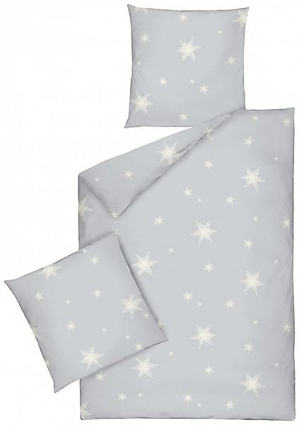 JACK Bettwäsche JACK by Dormisette Fein Biber Bettwäsche Stern Sterne Hellg günstig online kaufen
