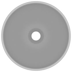 vidaXL Waschbecken Luxus-Waschbecken Rund Matt Hellgrau günstig online kaufen