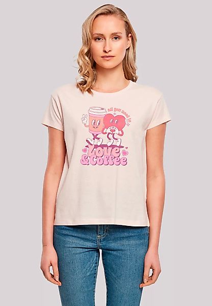 F4NT4STIC T-Shirt "Love and Coffe Valentinstag", Premium Qualität günstig online kaufen