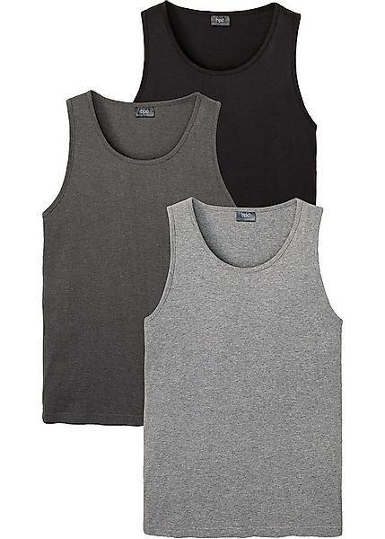 bonprix Tanktop (Packung, 3-tlg., 3) Regular Fit, lässiges ärmelloses Desig günstig online kaufen
