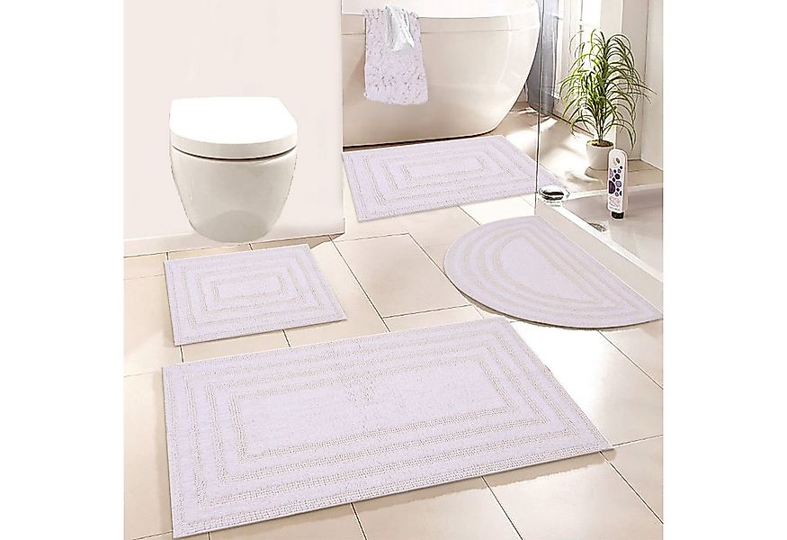 my home Badematte Inga, Rahmen, Badvorleger, Badezimmer Teppich, Höhe 18 mm günstig online kaufen