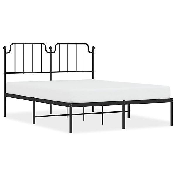 vidaXL Bettgestell mit Kopfteil Metall Schwarz 135x190 cm Modell 131934539 günstig online kaufen