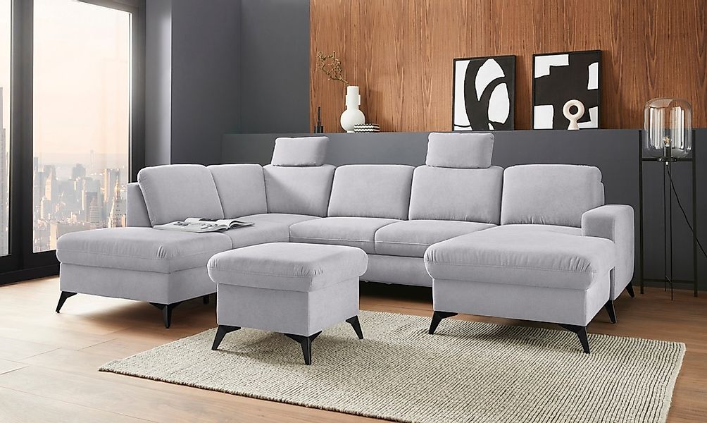 Home affaire Wohnlandschaft "Lolland U-Form" Wahlweise mit Bettfunktion und günstig online kaufen