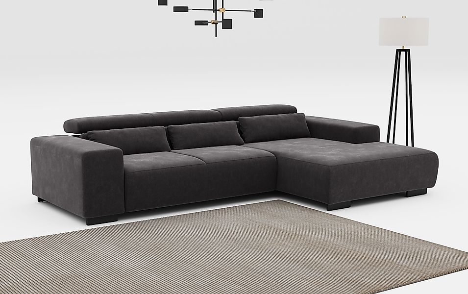 COTTA Ecksofa "Side L-Form, mit Kopfteilverstellung & 3 Nierenkissen" optio günstig online kaufen