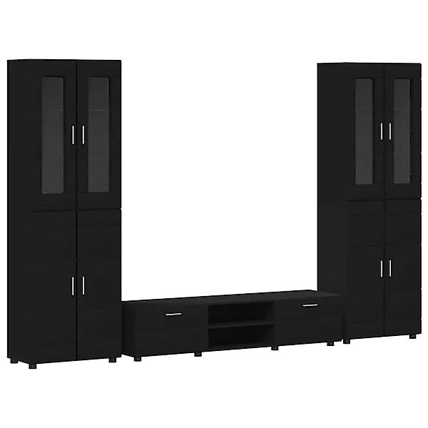 vidaXL TV-Schrankset mit Schubladen mit Regal Schwarz Holzwerkstoff 3397995 günstig online kaufen