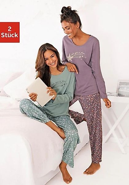 Vivance Dreams Pyjama 2er Pack, 4 tlg. mit Sternenprint günstig online kaufen