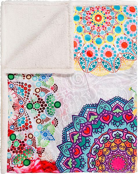hip Plaid »Bindi«, Sehr Weich, Kuscheldecke, 130x160 cm, Wendeoptik, Bunt, günstig online kaufen