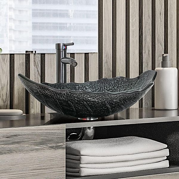 Puluomis Aufsatzwaschbecken Waschbecken Set mit Wasserhahn günstig online kaufen