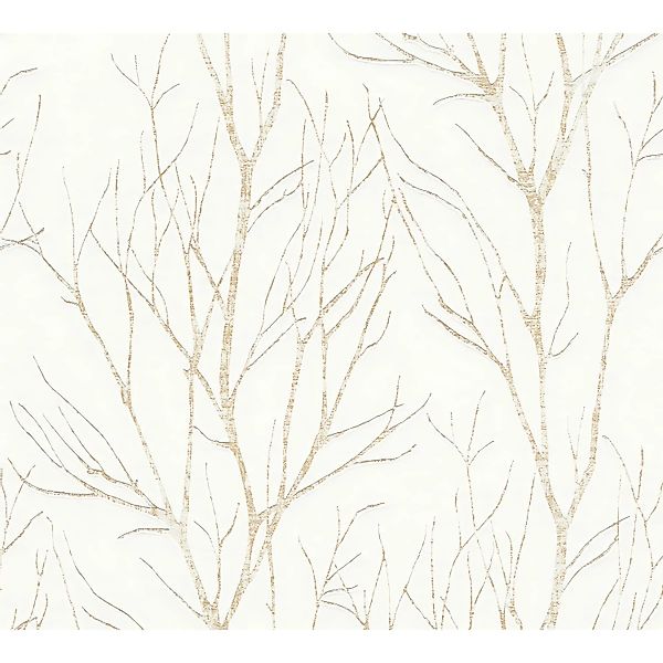 PROFHOME 372603-GU Natur Tapete Floral Matt Beige Gold Creme 0,53 m x 10,05 günstig online kaufen