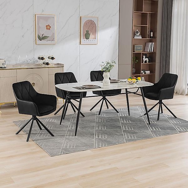 EUGAD 4-Fußstuhl (4 St), Esszimmerstühle drehbar, günstig online kaufen