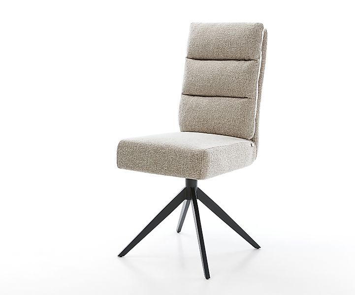 Drehstuhl Pela-Flex Webstoff Soft Beige Kreuzgestell breit Schwarz 360° dre günstig online kaufen