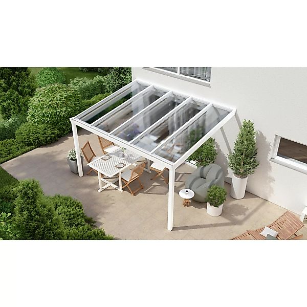 Terrassenüberdachung Professional 400 cm x 300 cm Weiß PC Klar günstig online kaufen
