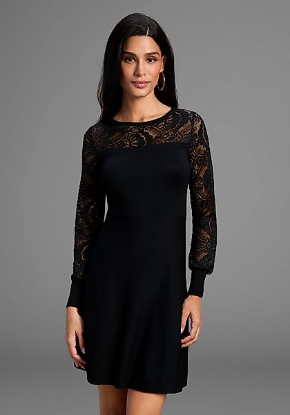 Melrose Strickkleid, Mini-Länge, für besondere Anlässe, mit Spitzeneinsatz günstig online kaufen