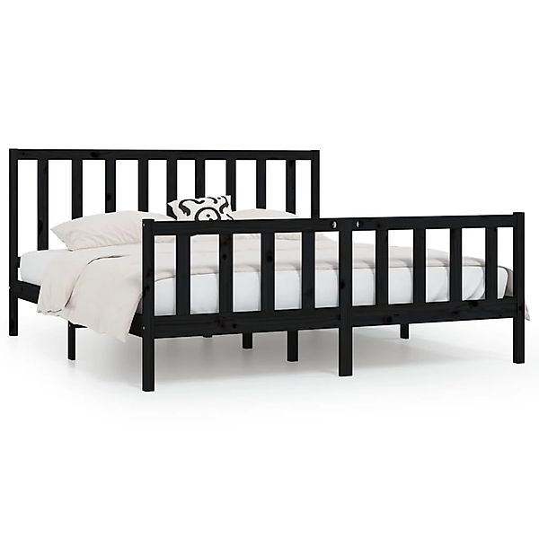 vidaXL Massivholzbett Schwarz 200x200 cm1091039 günstig online kaufen