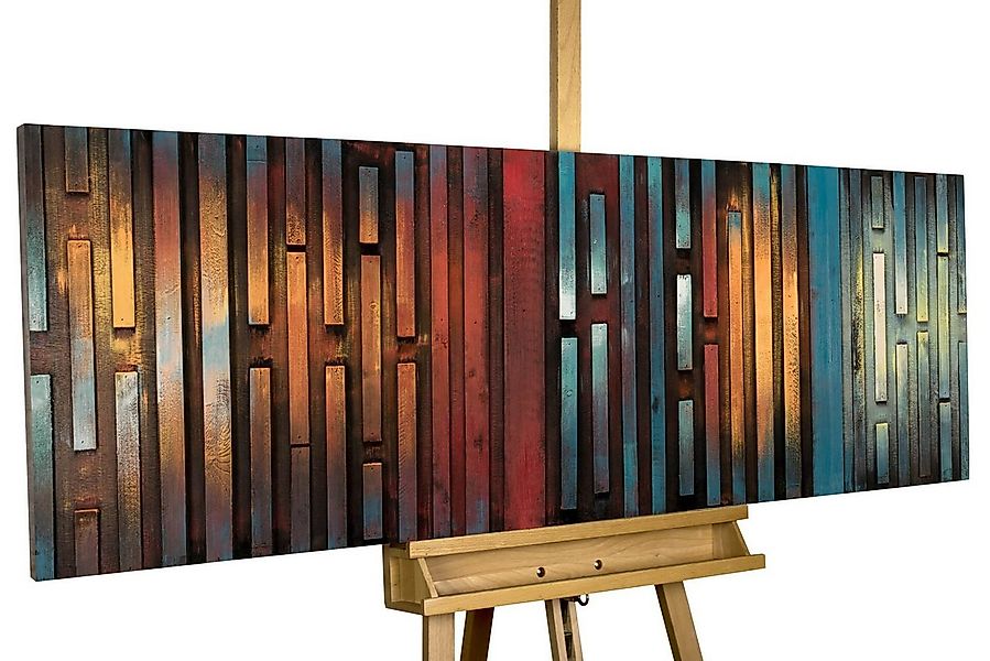 KUNSTLOFT Holzbild Nachtschimmer 144x44 cm, handgefertiges Wandbild aus Hol günstig online kaufen