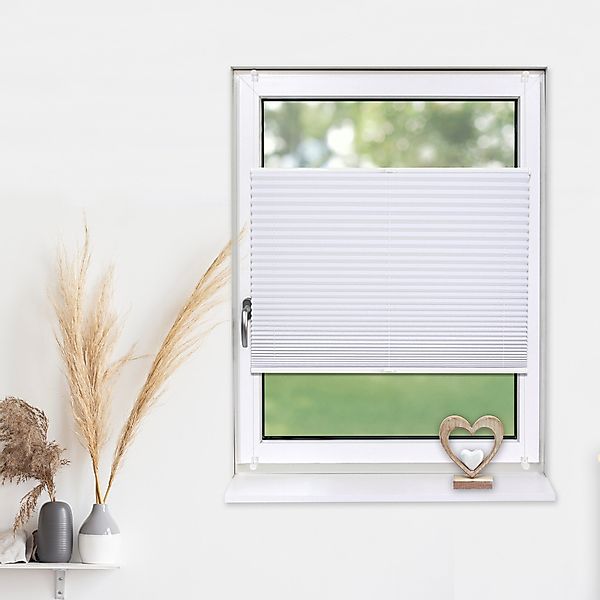Deco-Raum Plissee Basic ohne Bohren 45x150cm Weiß Blickdicht Klemmfix günstig online kaufen