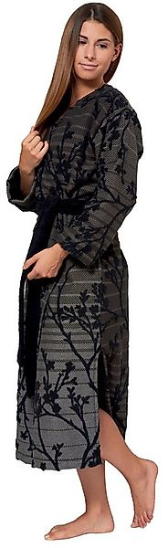 Lasa Home Damenbademantel, Baumwolle, Kimono-Kragen, Gürtel, Modisches Desi günstig online kaufen