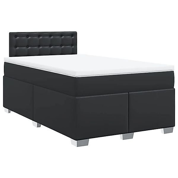 vidaXL Boxspringbett mit Matratze Schwarz 120x190 cm Kunstleder 3288412 günstig online kaufen