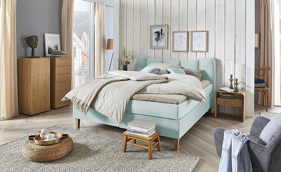 Boxspringbett  Dalur ¦ blau ¦ Maße (cm): B: 180 H: 110 Betten > Boxspringbe günstig online kaufen