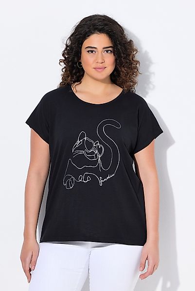 Ulla Popken T-Shirt T-Shirt Metallic-Tiermotiv Oversized günstig online kaufen