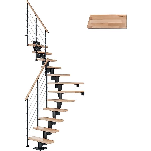 Dolle Mittelholmtreppe Dublin Buche Anthrazit GH bis 315 cm 1/2 Gewendelt 6 günstig online kaufen