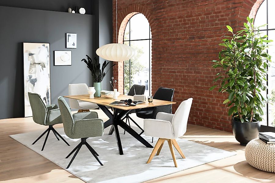 Musterring Esstisch mit fester Platte in Barock-Eiche massiv, 20mm, Eisenge günstig online kaufen