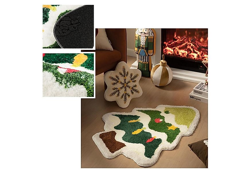 BTTO TEPP Kinderteppich Weihnachtsteppich Kaschmir Geformte Teppich Fußmatt günstig online kaufen