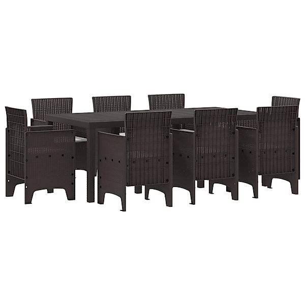 vidaXL 9-Teiliges Garten Essset mit Kissen Braunes Poly-Rattan 3378579 günstig online kaufen