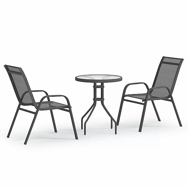 Vidaxl 3-tlg. Garten-bistro-set Grau günstig online kaufen