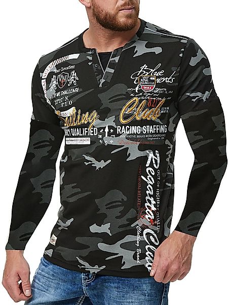 L.gonline Langarmshirt Herren Longsleeve, verwaschenes Longshirt, günstig online kaufen