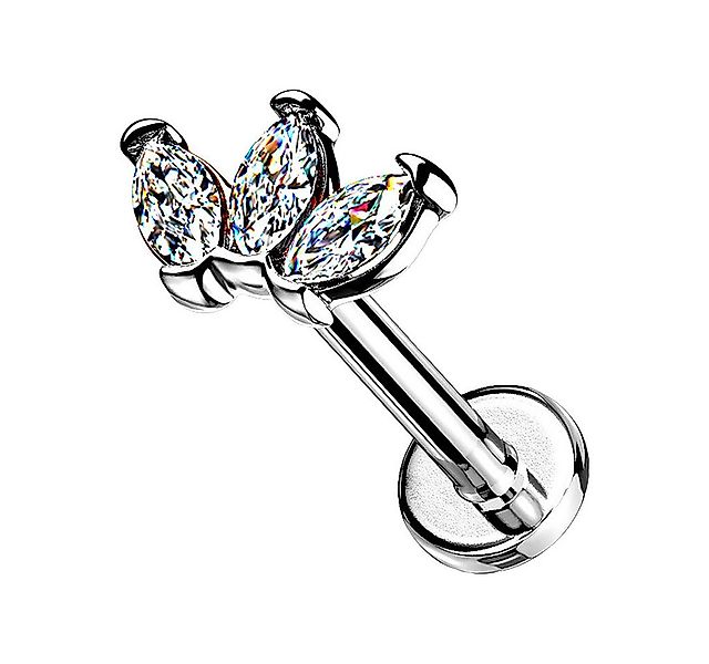 Taffstyle Piercing-Set Tragus Labret Piercing Stecker flach Kristall Marqui günstig online kaufen