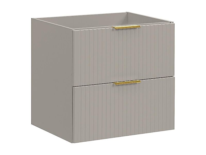 Waschbeckenunterschrank hängend - Streifenoptik - Beige - 60 cm - ZEVARA günstig online kaufen