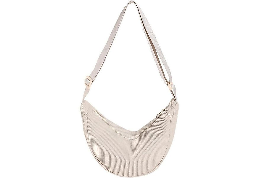 LuxusKollektion Umhängetasche Kleine Halbmondtasche aus Cord, Crossbody Bag günstig online kaufen
