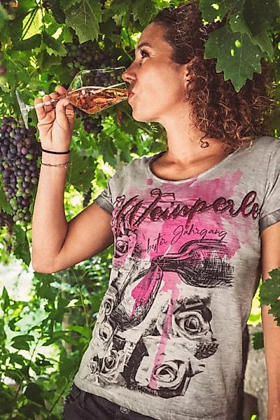 Hangowear Trachtenshirt Trachtenshirt Damen - WEINPERLE - grau günstig online kaufen