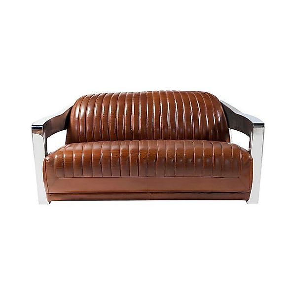 Xlmoebel Sofa Neu Vintage 3-Sitzer Couch im Aluminium Metall Stil mit Echtl günstig online kaufen