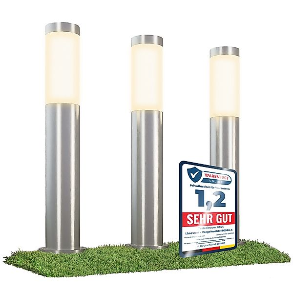 linovum LED Außen-Wandleuchte 3er Set Wegeleuchte günstig online kaufen