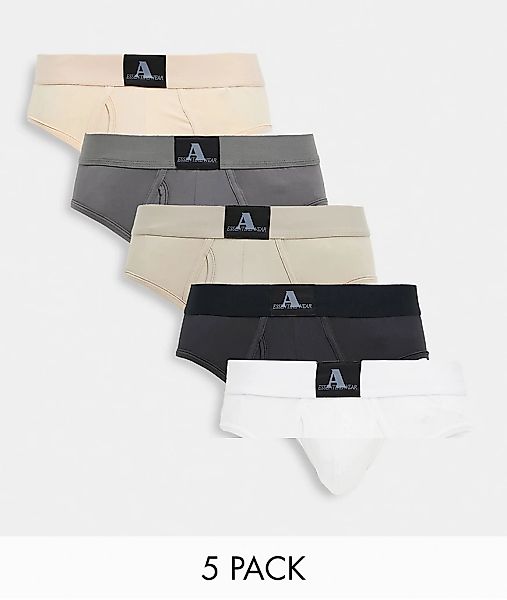 ASOS DESIGN – Essentialwear – Einfarbige Mikrofaser-Slips im 5er-Pack-Mehrf günstig online kaufen