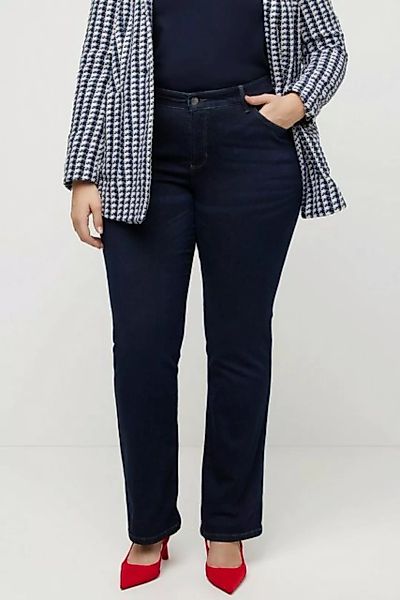 Ulla Popken Regular-fit-Jeans Jeans Dark Denim 5-Pocket-Schnitt Elastikbund günstig online kaufen
