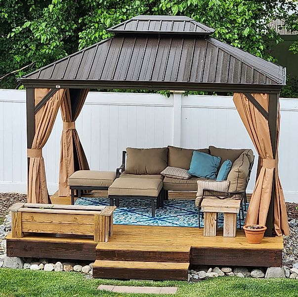 PURPLE LEAF Pavillon Außenbereich Alu Gartenpavillon mit Stahldach Hardtop günstig online kaufen