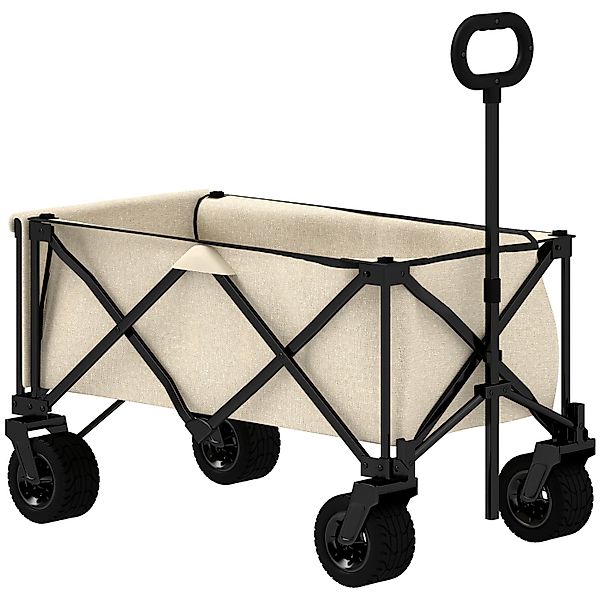 Outsunny Gartenwagen  Stahl Polyester Beige 90L x 48B x 92H cm günstig online kaufen