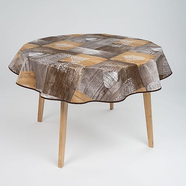 laro Tischdecke 140cm runde Wachstuchtischdecke Saum-Eingefasst günstig online kaufen
