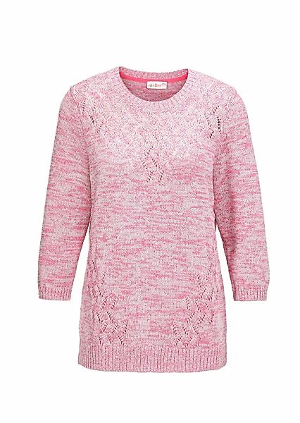 GOLDNER Rundhalspullover "Kurzgröße Pullover mit schönem Ajourmuster" günstig online kaufen