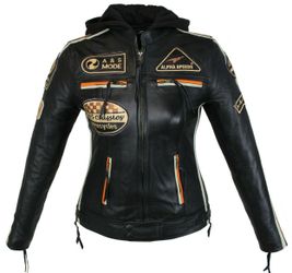 Alpha Speeds Bikerjacke Damen Leder Jacke günstig online kaufen